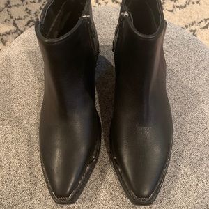 Leather Booties with Silver Western Accents